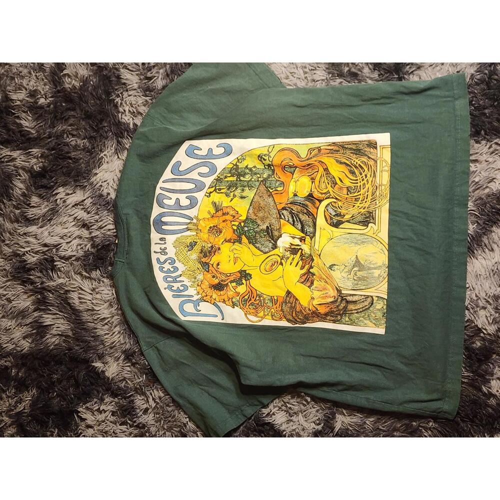 Rebel Vengance Mens XL Latin Art Heavy T Shirt Bières de la Meuse Short Sleeve